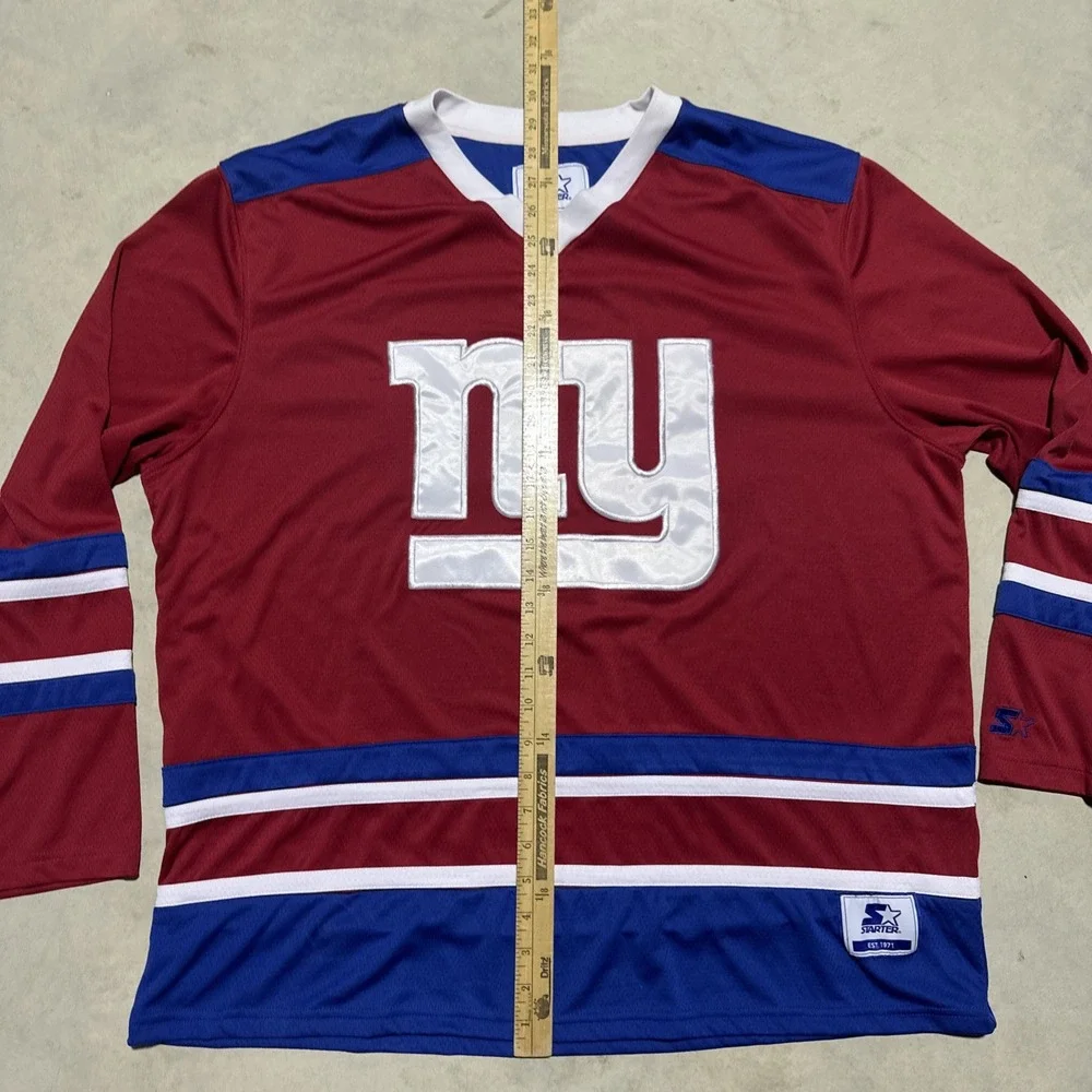 Men's NY Giants NFL Team Apparel Red/ Blue S 2XL Sports Hockey Jersey Football